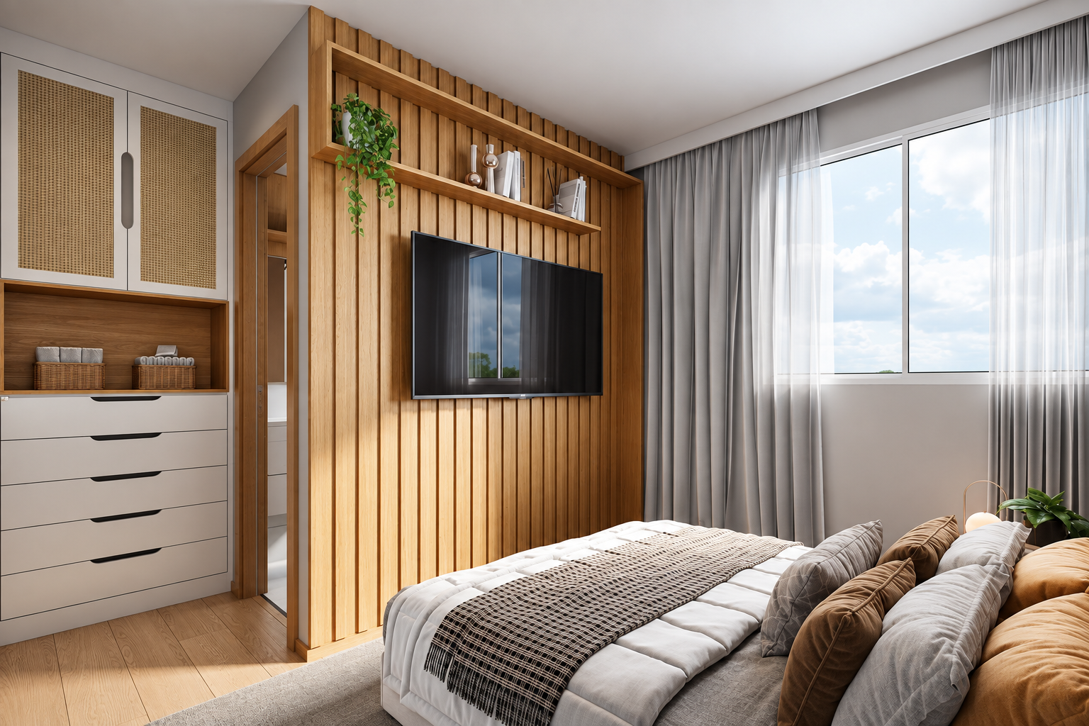 Quarto de casal Porto das Marés MRV Fortaleza
