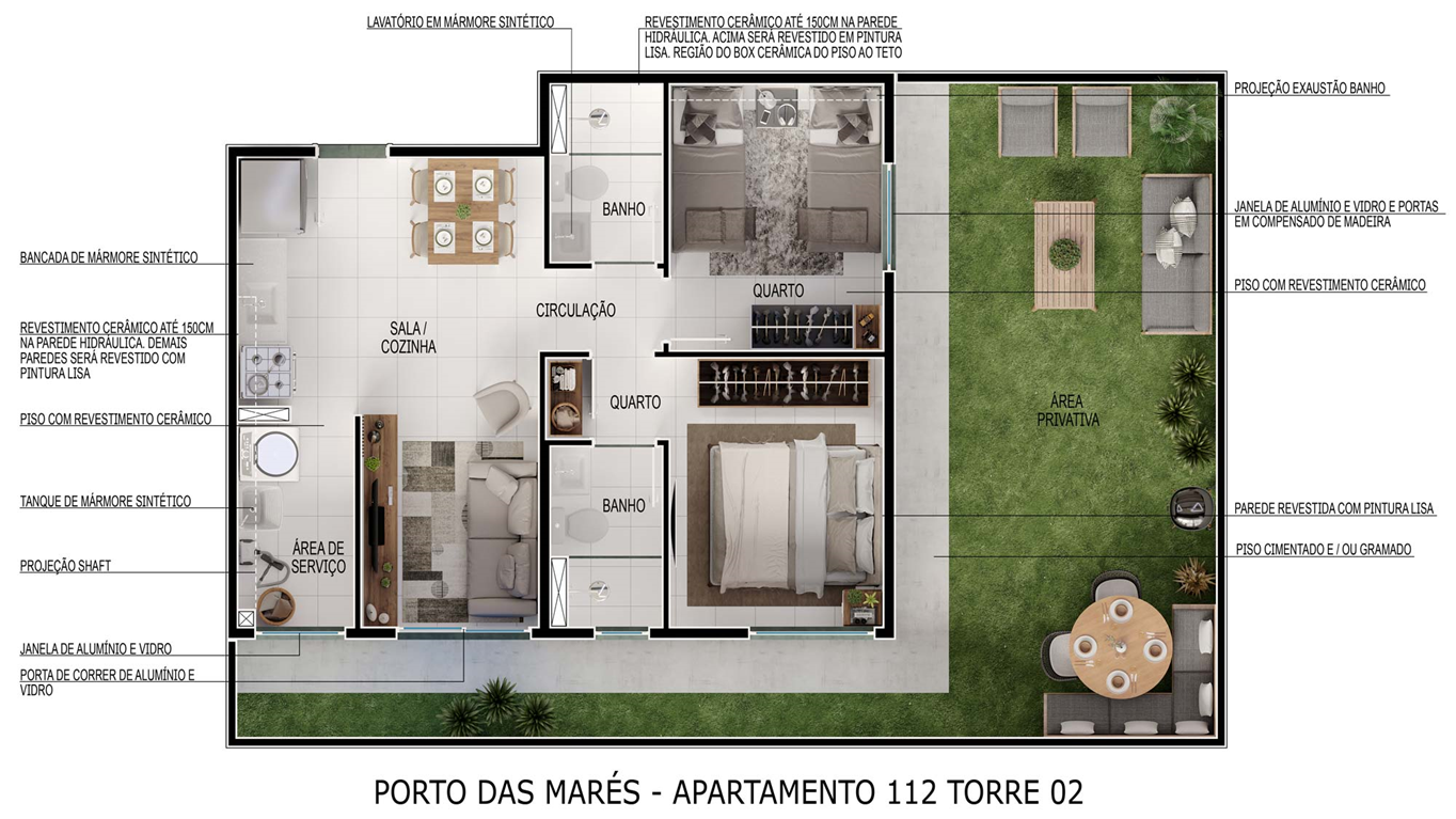 Planta Porto das Marés MRV Fortaleza